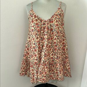 9 Seed resort California floral ruffle mini dress one size O/S India 100% cotton